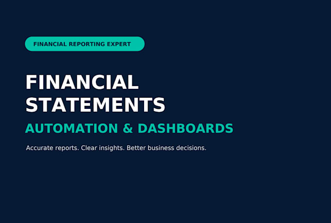 prepare financial statements automation dashboard and quickbooks